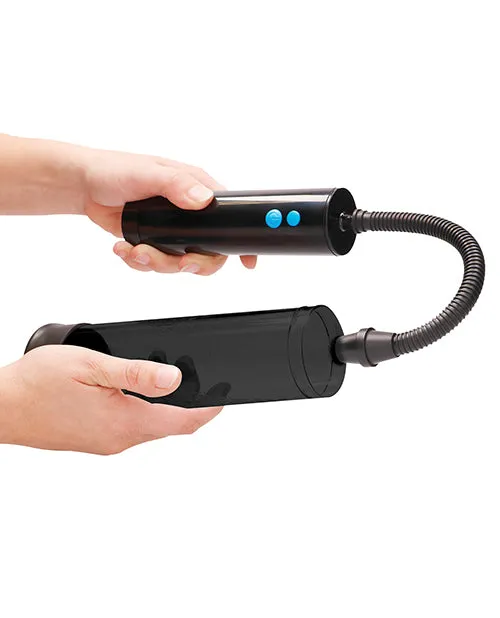 Male Sex Toys Shots America LLC Shots Pumped Rechargeable Extreme Power Pump Wfree Silicone Cock Ring Black