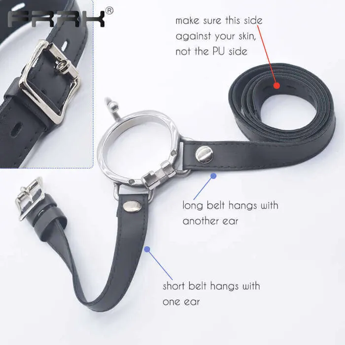 CHASTITY CAGE CO Male Sex Toys CC85 PU Stcrap Belt with Big Mamba Cock Cage