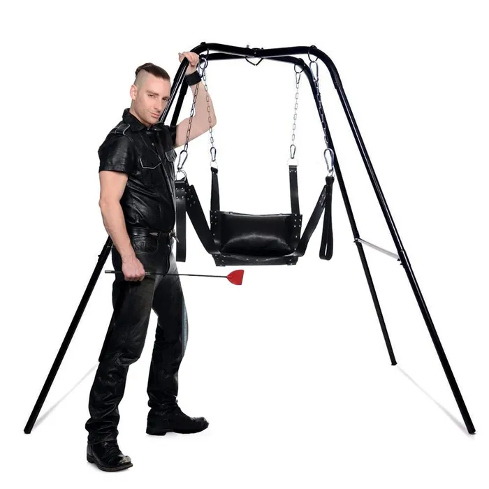 Strict Leather Sling w Stirrups and Pillow Strict Leather Vibrators