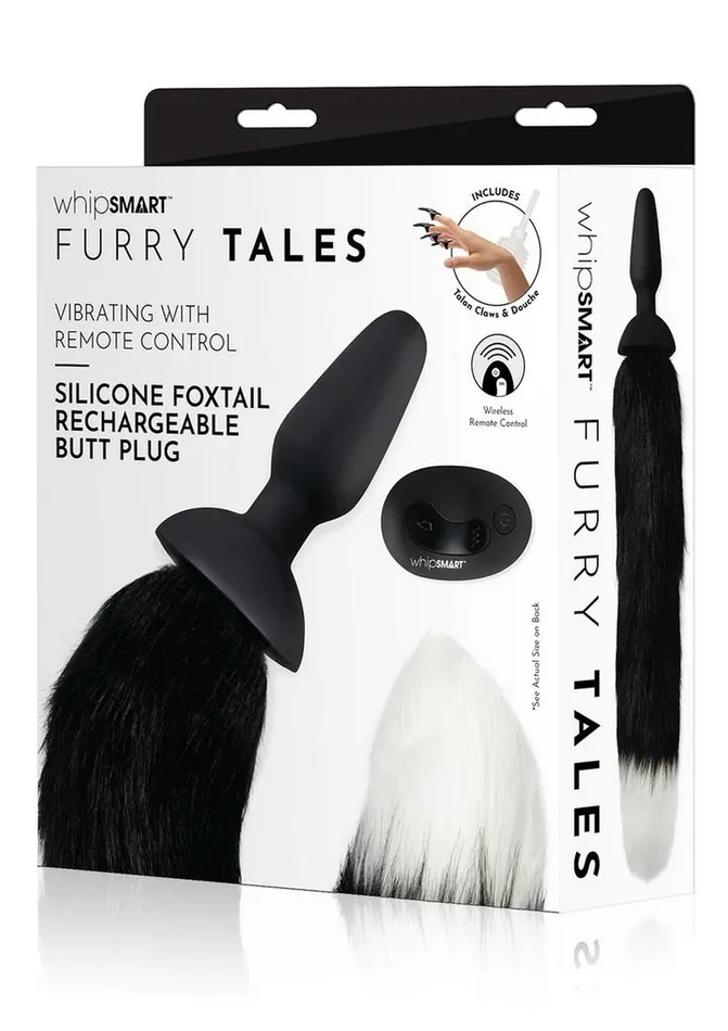 Anal WhipSmart Silicone Remote Plug 375in with Fox Tail Whipsmart