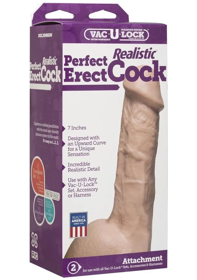 VacULock Realistic Perfect Erect Cock Dildo VacULock Dildos