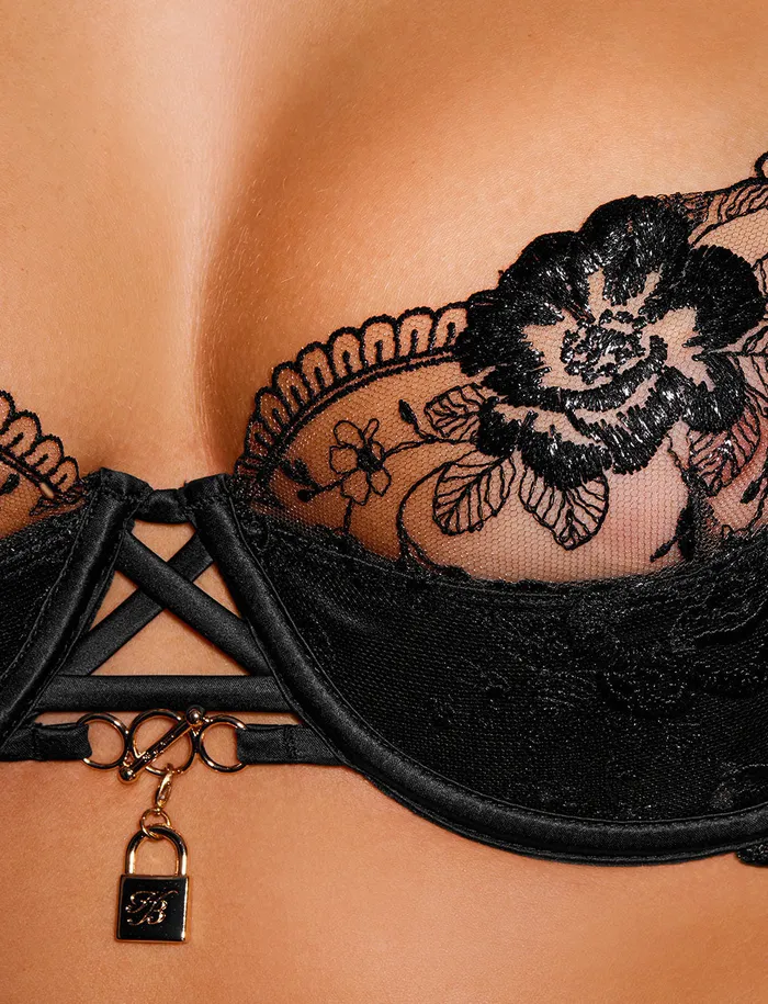 Anal Honey Birdette Jules Black 3 Piece Lingerie Set
