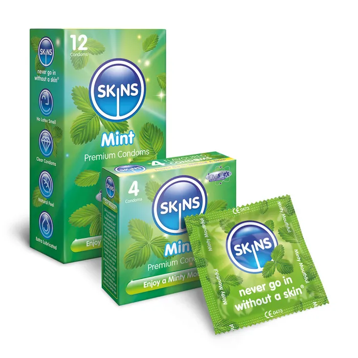 Enhancers Skins Skins Condoms Mint 4 Pack